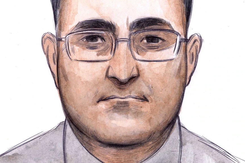 court sketch of Bradley Edwards- Edwards raped the girl a year before Sarah Spiers went missing from Claremont court sketch of Bradley Edwards- Edwards raped the girl a year before Sarah Spiers went missing from Claremont